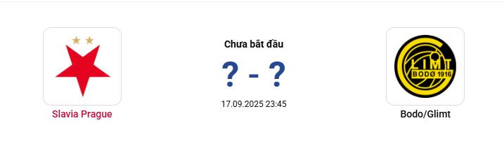 23h45 ngày 17/9/2025, vòng 1 UEFA Champions League